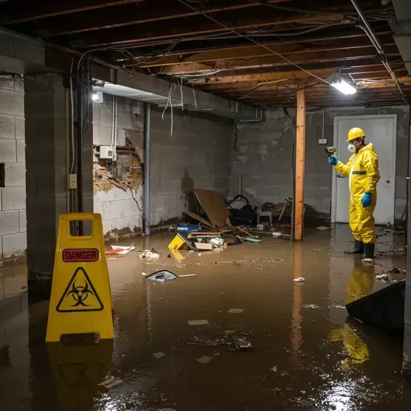 Flooded Basement Electrical Hazard in Kendale Lakes, FL Property